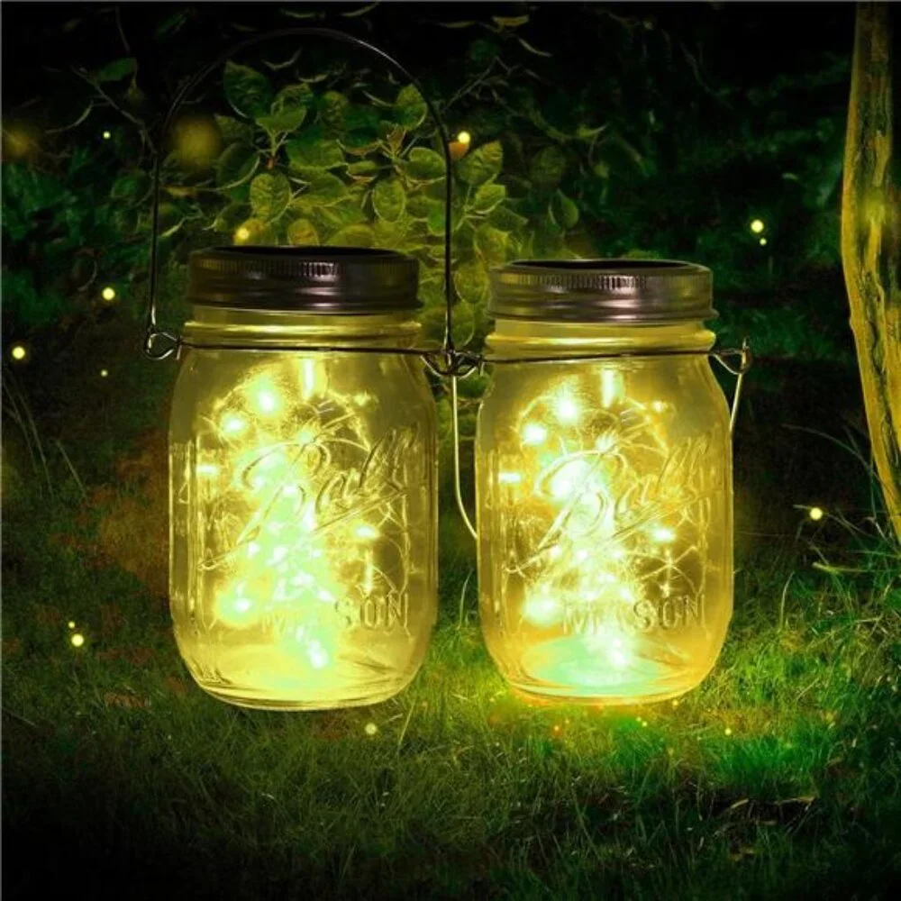 Solar Mason Jar Lights, 12 Pack 30 LED Fairy Firefly String Mason Jar